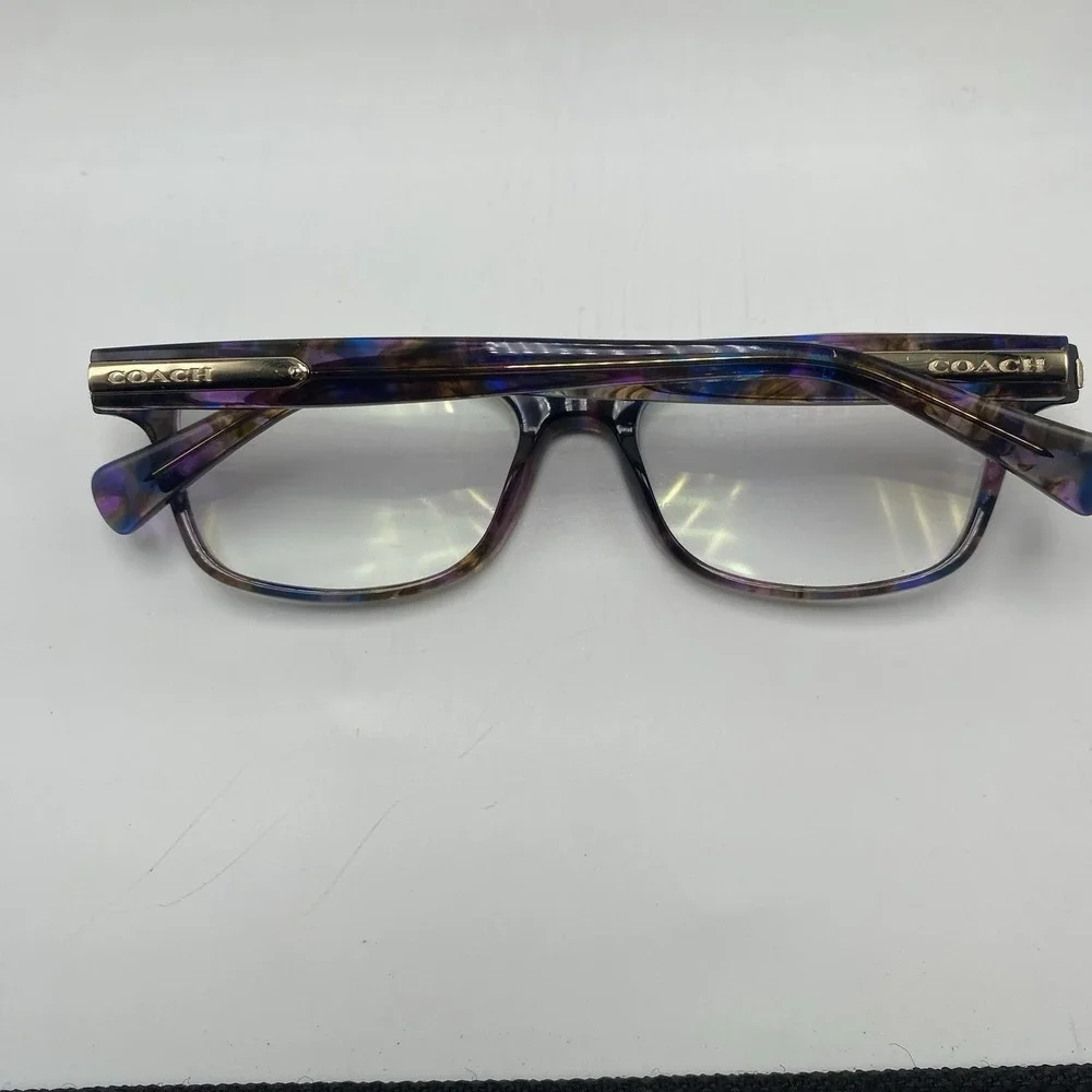 Coach Eyeglasses FRAMES ONLY HC6065 Cat Eye 51-17-135 Confetti Purple Brown 244